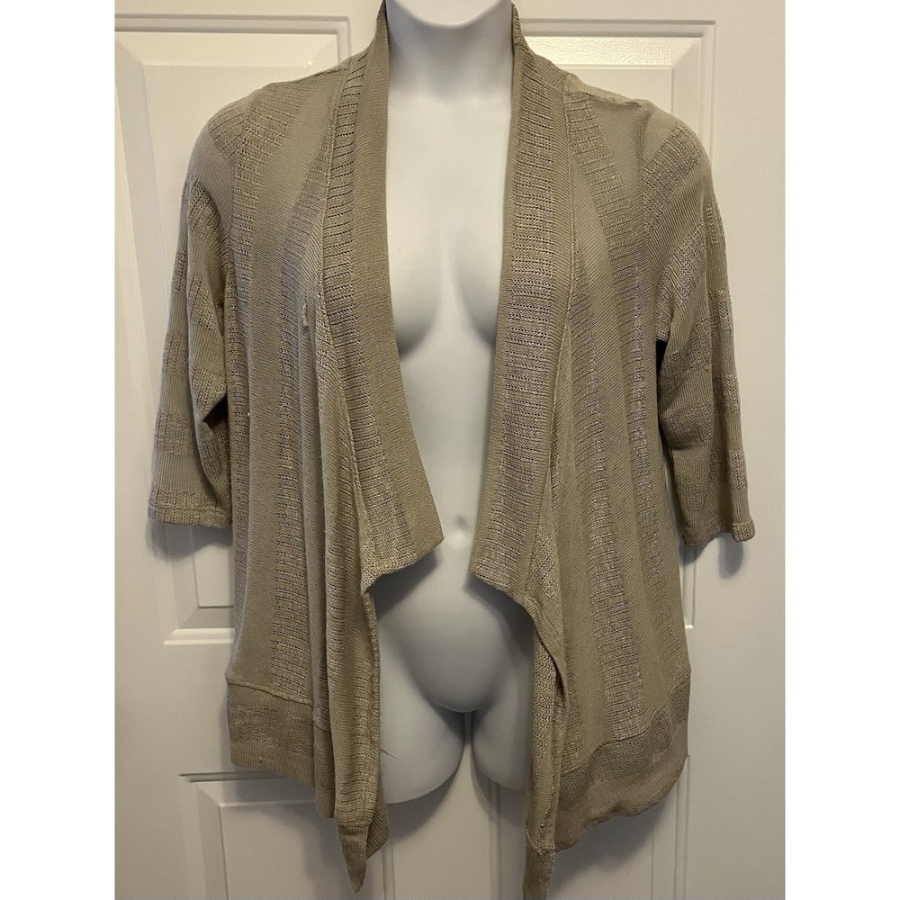 Coldwater Creek Beige/Taupe Open Cardigan Sweater Sz M 10/12 Women’s